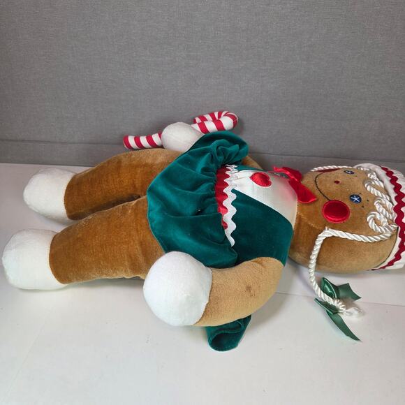 1990 Target Gingerbread Girl Plush Doll w/ Candy Cane 22" Commonwealth Toy - Picture 4 of 10